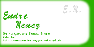 endre mencz business card